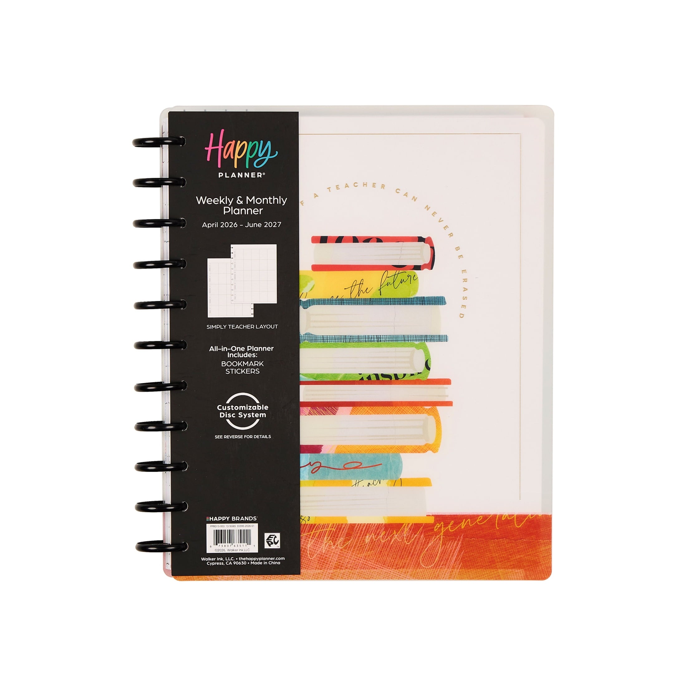 Monthly Weekly Big Planner (8.5 x 11)Learn & Inspire 15-Month April 2026-June 2027, disc bound system