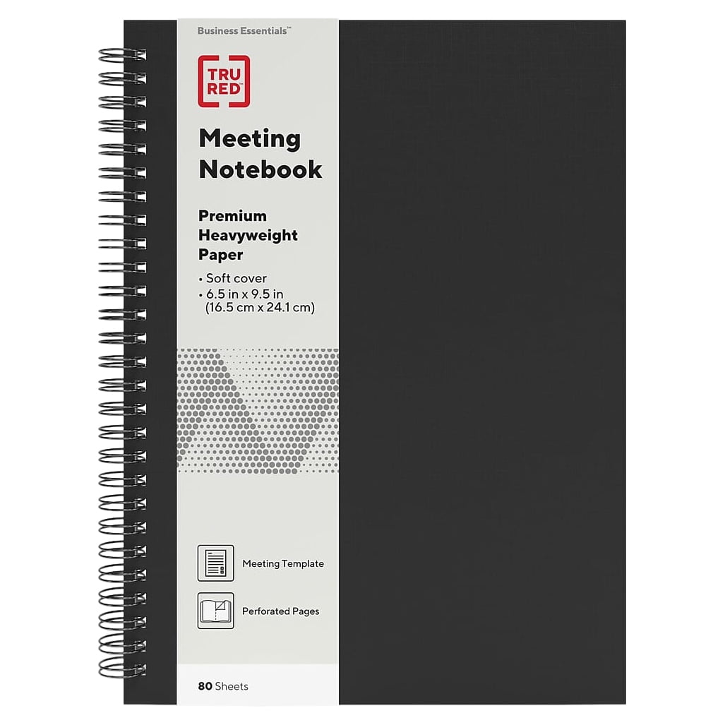 Medium Soft Cover Meeting Notebook Blk