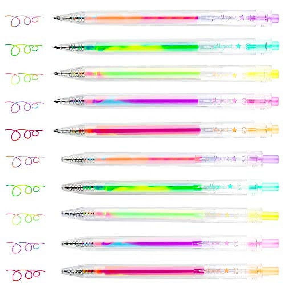 [10 Pack] Mixing of 3 Colors Magic Gel Pens Retractable Colored Ballpoint Pen Set for Class Notes, Doodling Scrapbook...