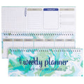 Goals, Shopping, To Do List, Horizontal Desk Calendar (Spiral Bound, 12 x 4 in)