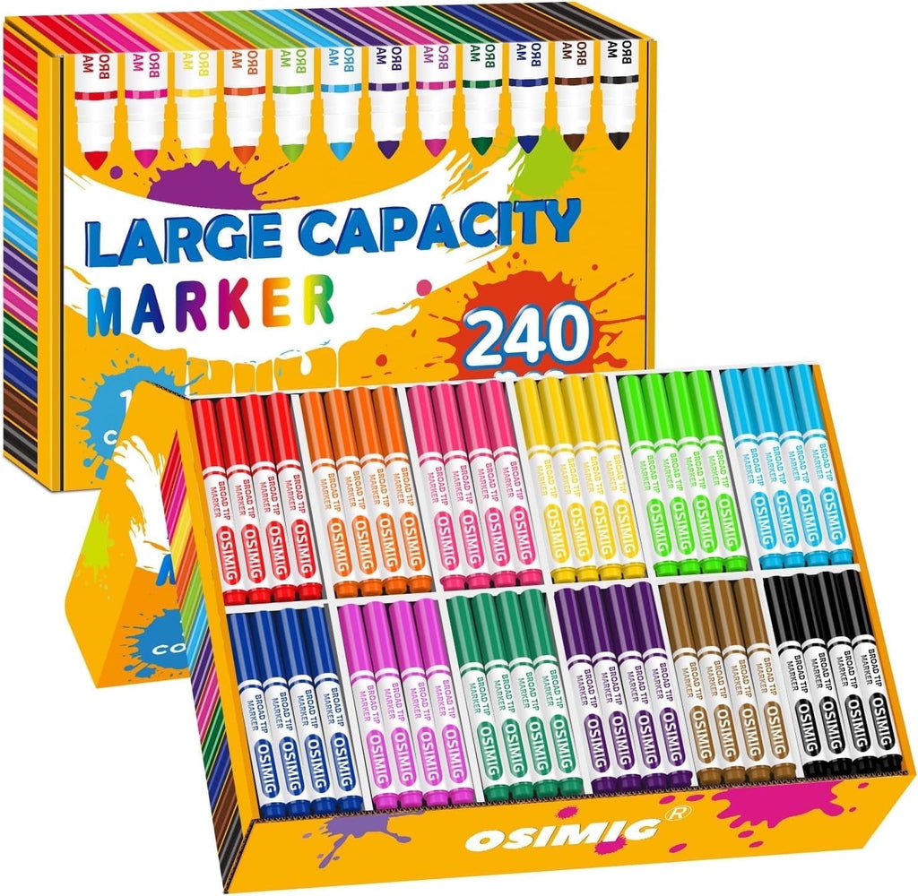 Art Marker Kit, 240 Count, 1 Pack, Conical Tip