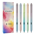 Whisper Fusion Silent Retractable Gel Pen Set (5 Pack), 0.5mm Fine Point Black Ink