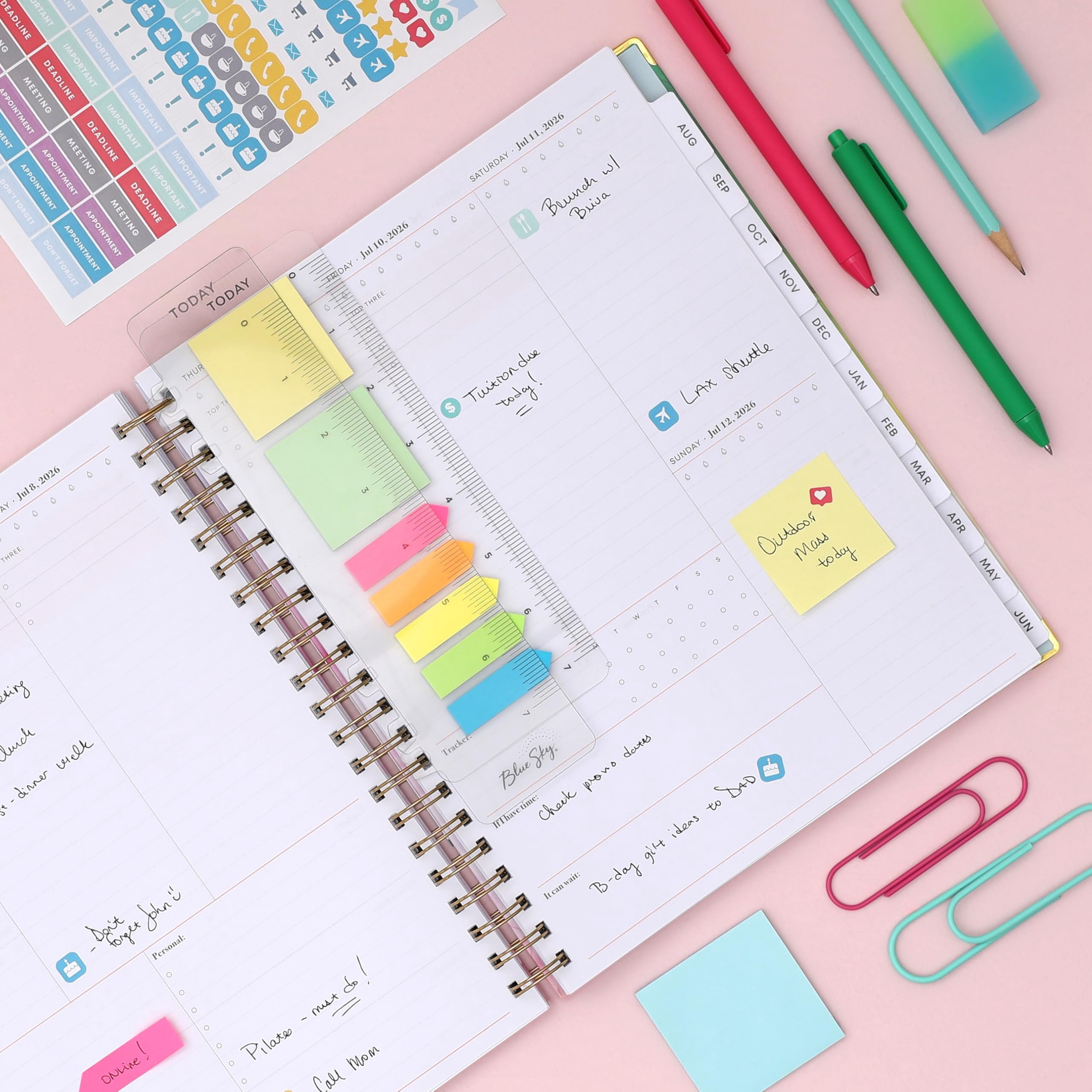 Blue Sky 15 Month 2026-2027 Weekly and Monthly Academic Year Planner Calendar, April 2026 - June 2027, 8.5" x 11", Hard Cover, Storage Pocke - Image 2