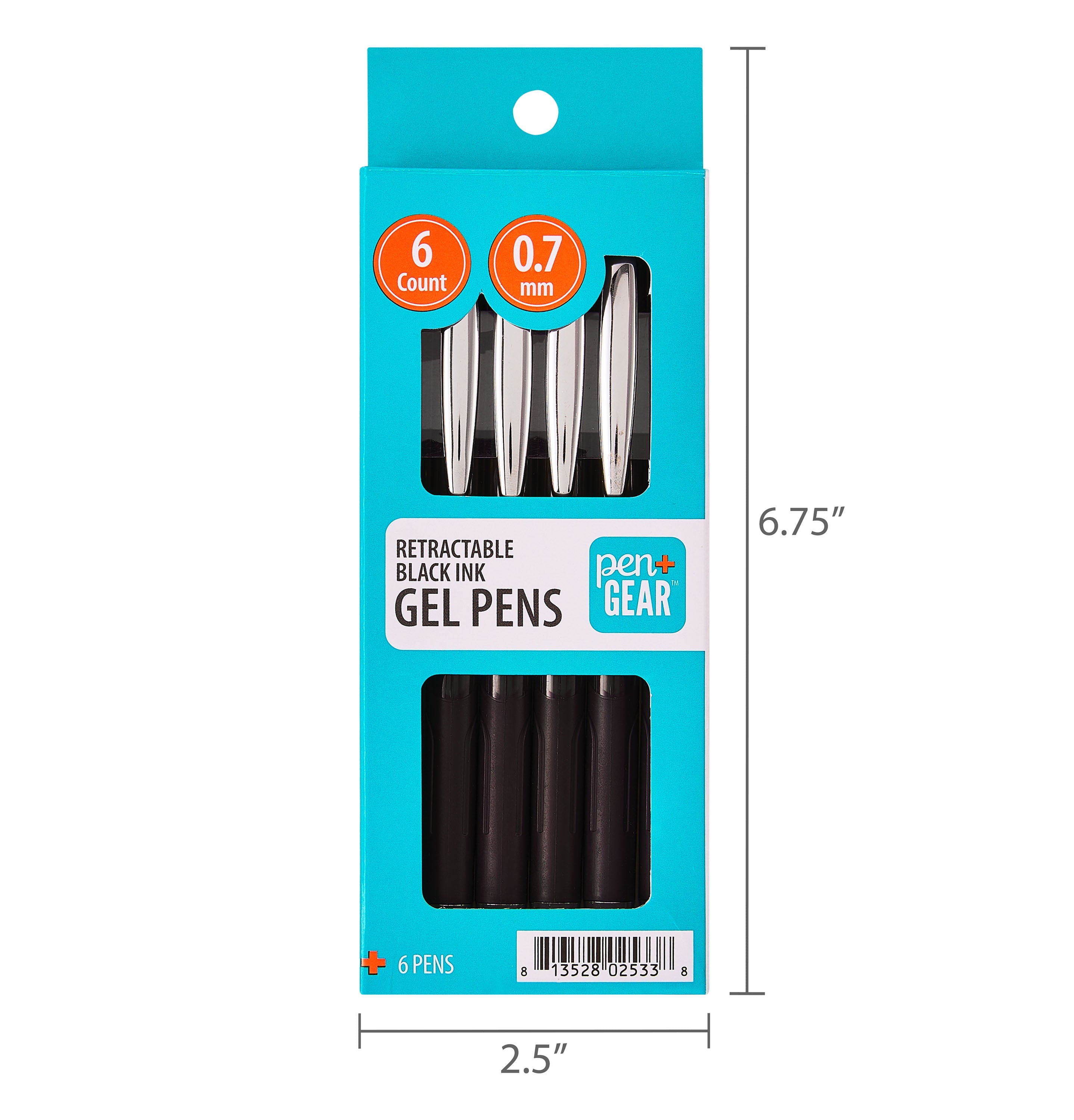 Retractable Gel Pens, Medium Point, 0.7 mm, Black, 2 Count - Image 6