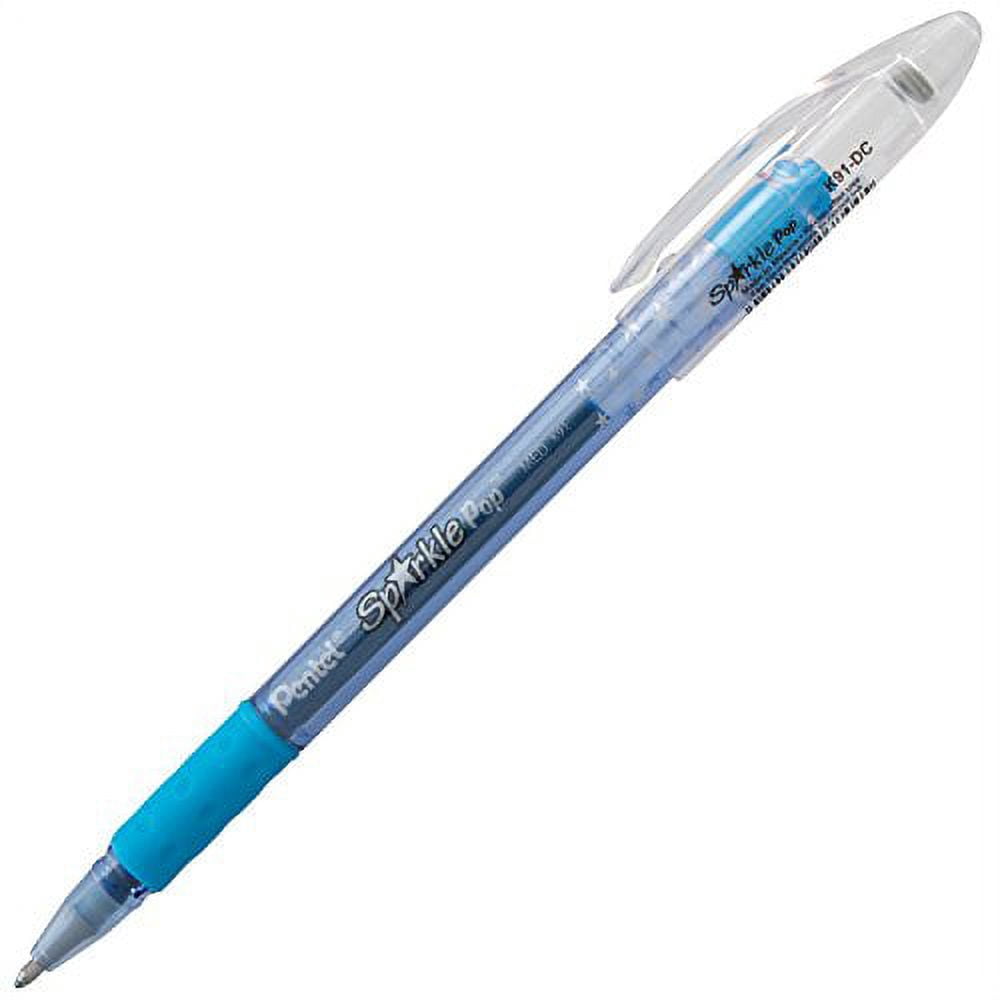 Pentel Sparkle Pop Metallic Gel Pen Set, 4-Colors, Blue/Green, Pink/Light Pink, Violet/Blue & Gold/Light Gold - Image 2