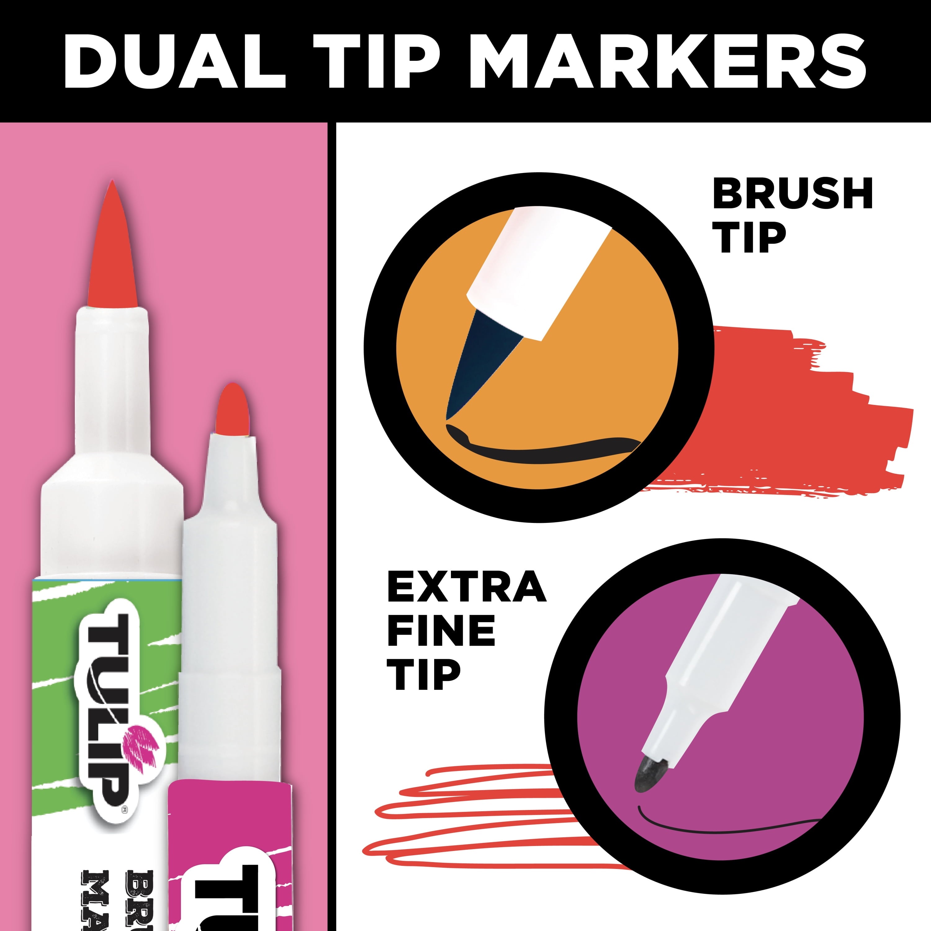 Fabric Markers Dual Tip 4 Pack Essentials, Permanent, Assorted Colors - Image 3