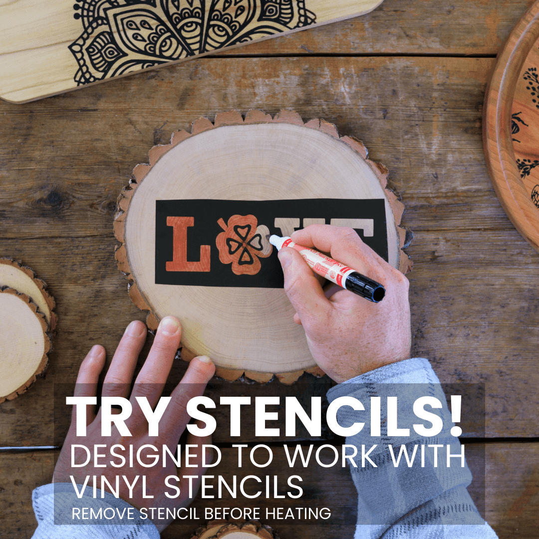 PRO - Wood Burning Marker, 2 in 1 Pyrography Pen, Woodburning Tool for Crafts, Stencils & Letters, DIY Pen Kit With B... - Image 2