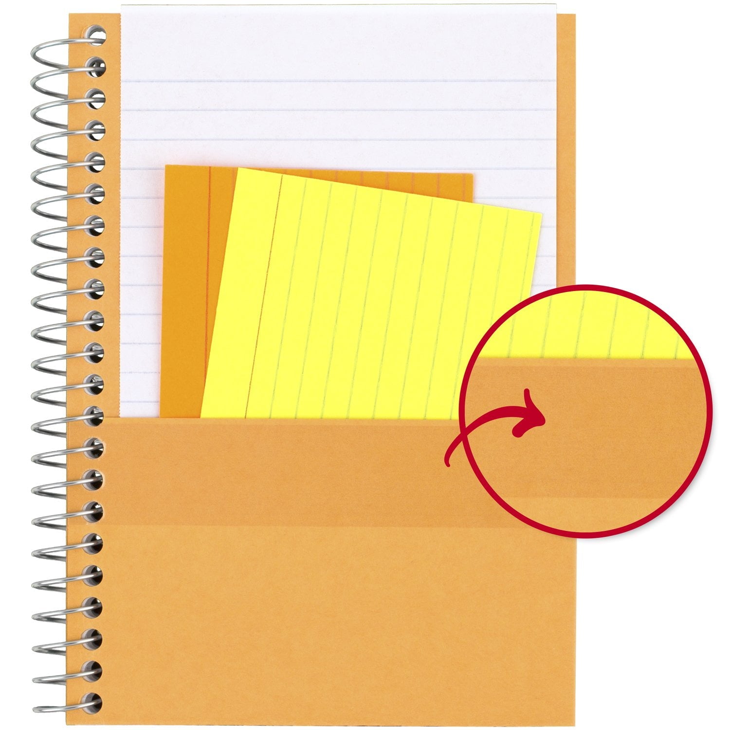 College Ruled Notebook, 4.5" x 7", Burgundy Red, Poly, Spiral, 80 Sheets - Image 6
