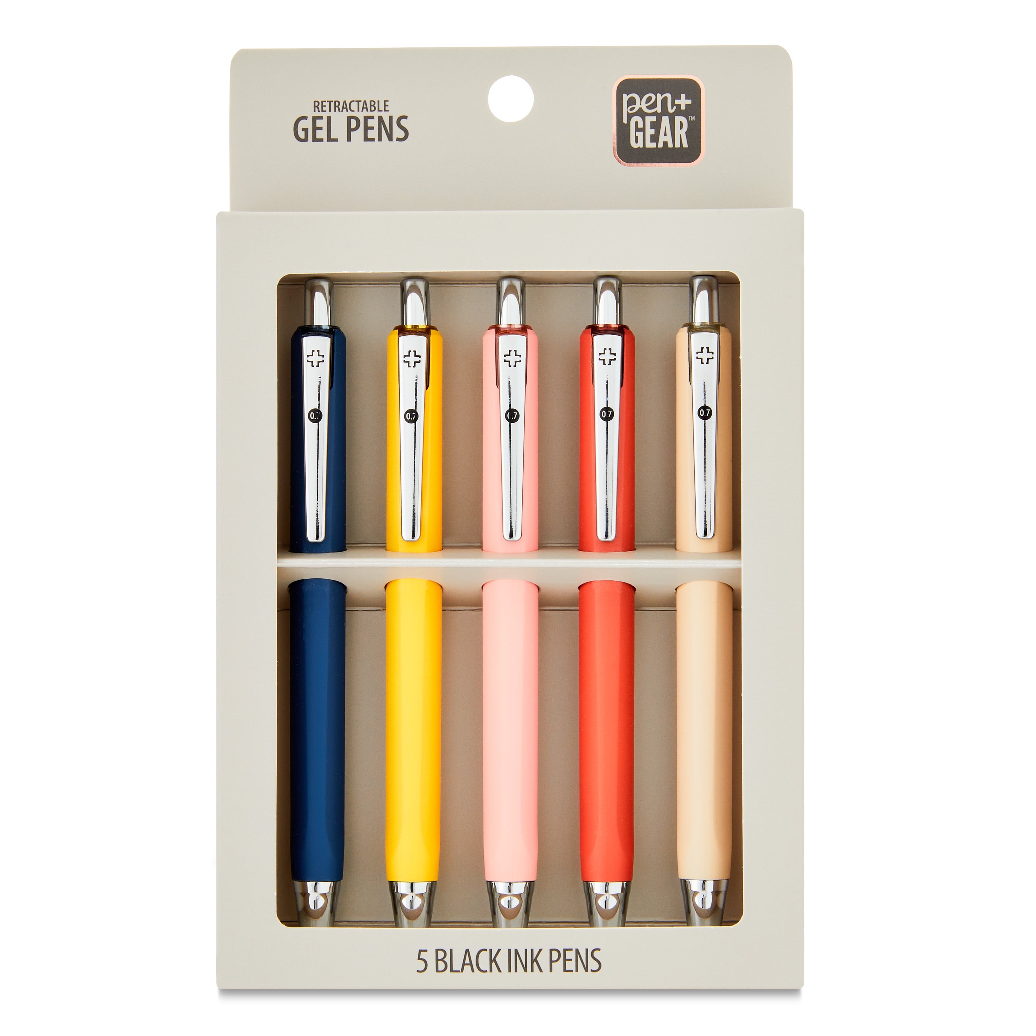 Pen+Gear Retractable Gel Pens, 0.7 mm, Black Ink, 5 Count - Image 3