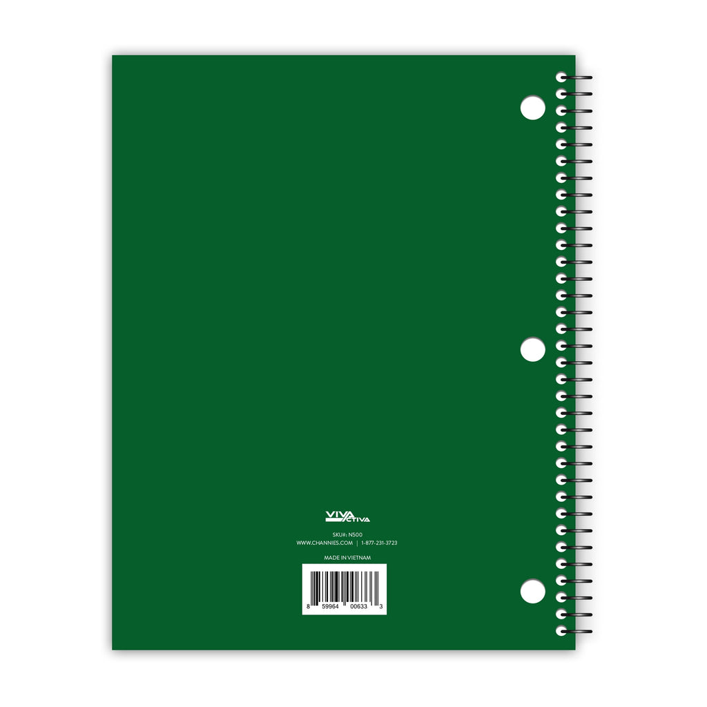 Viva Activa Writing Spiral-Bound Notebook, 1 Subject, 100 Sheets, College Ruled, Green - Image 3