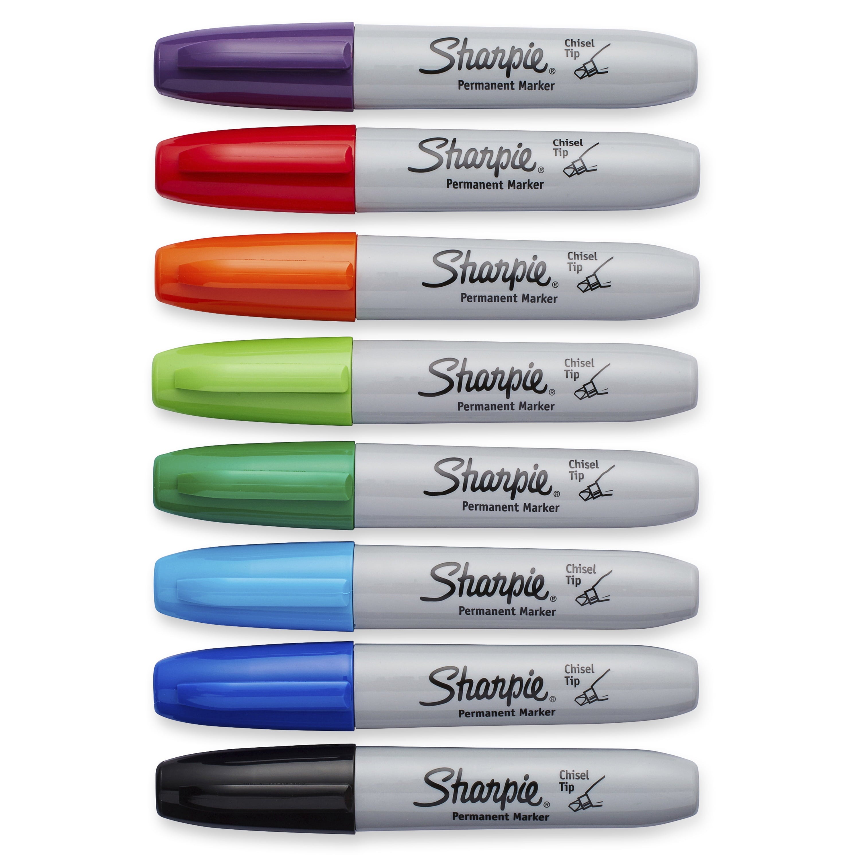 Permanent Markers, Chisel Tip, Assorted Colors, 8 Count - Image 2