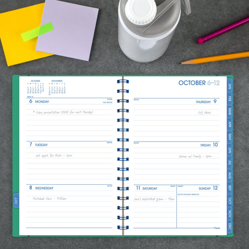 Color Pop 2026 Weekly Planner, Mystic Green, 5.5" x 8.5" - Image 2