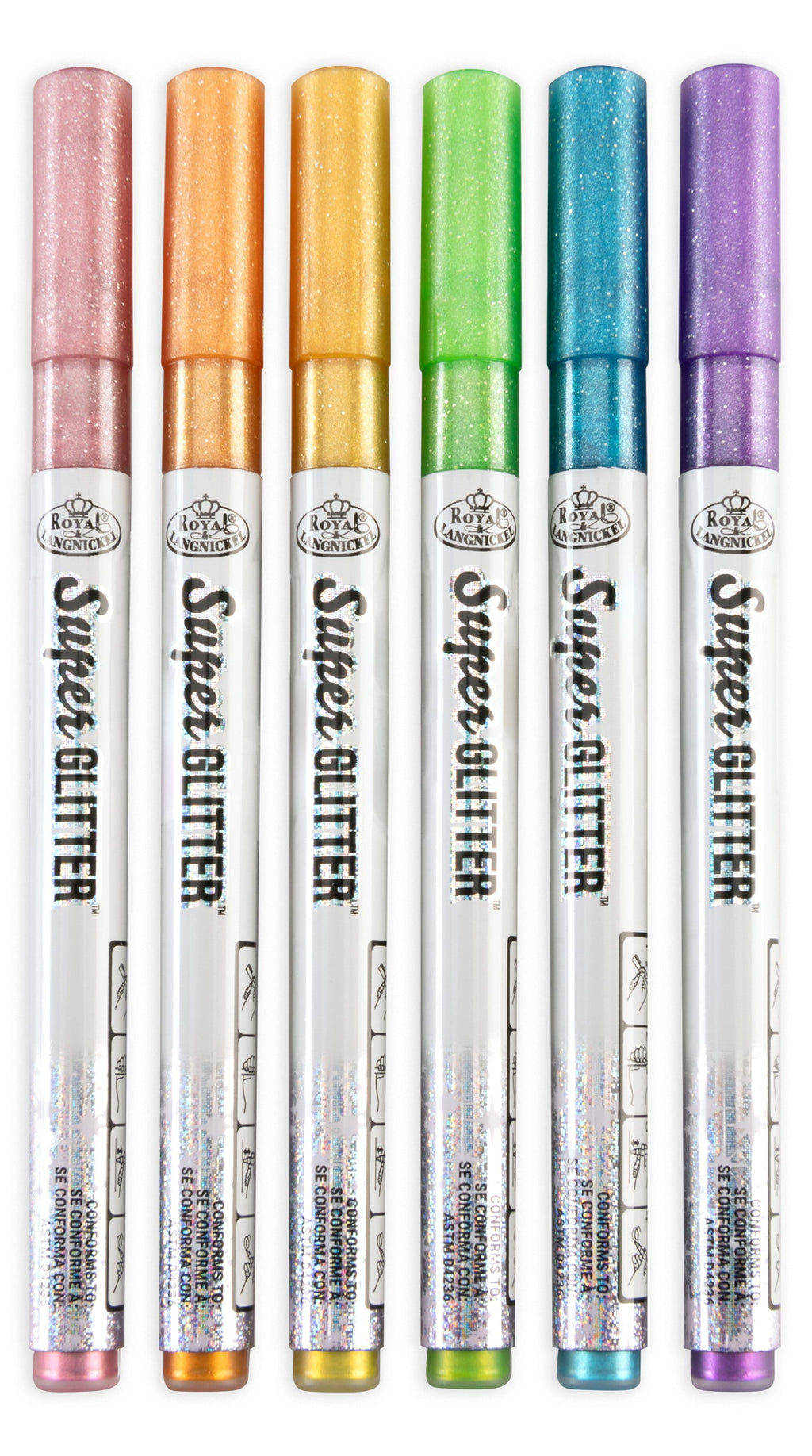 Royal & Langnickel Super Glitter Artist 6 Piece Marker Set with 1.0MM Tips - Image 6