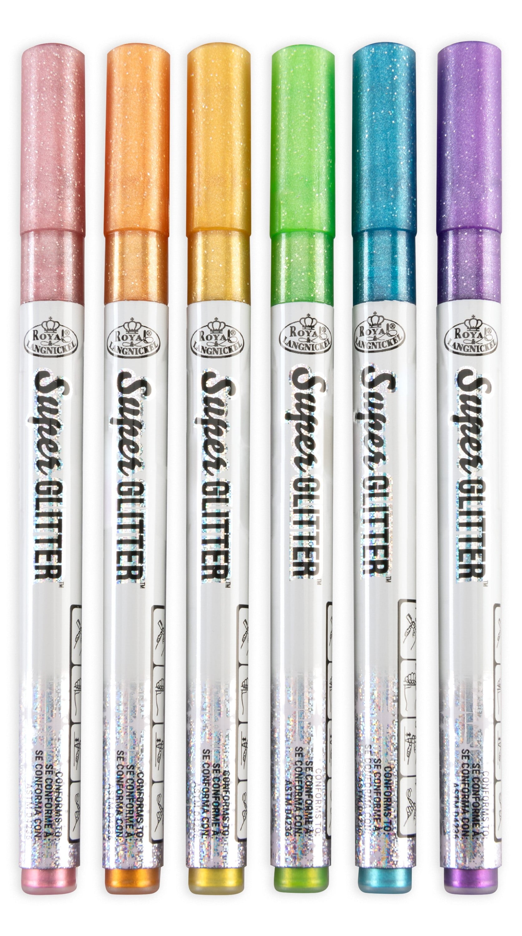 Royal & Langnickel Super Glitter Artist 6 Piece Marker Set with 1.0MM Tips - Image 6
