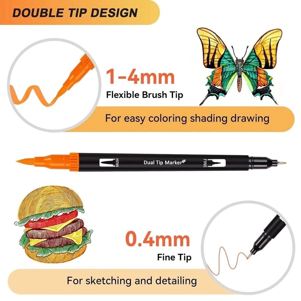 72 Tip Art Markers Set - Fine Tip & Brush Pens for Adult Doodling, Crafting, Drawing - Image 4