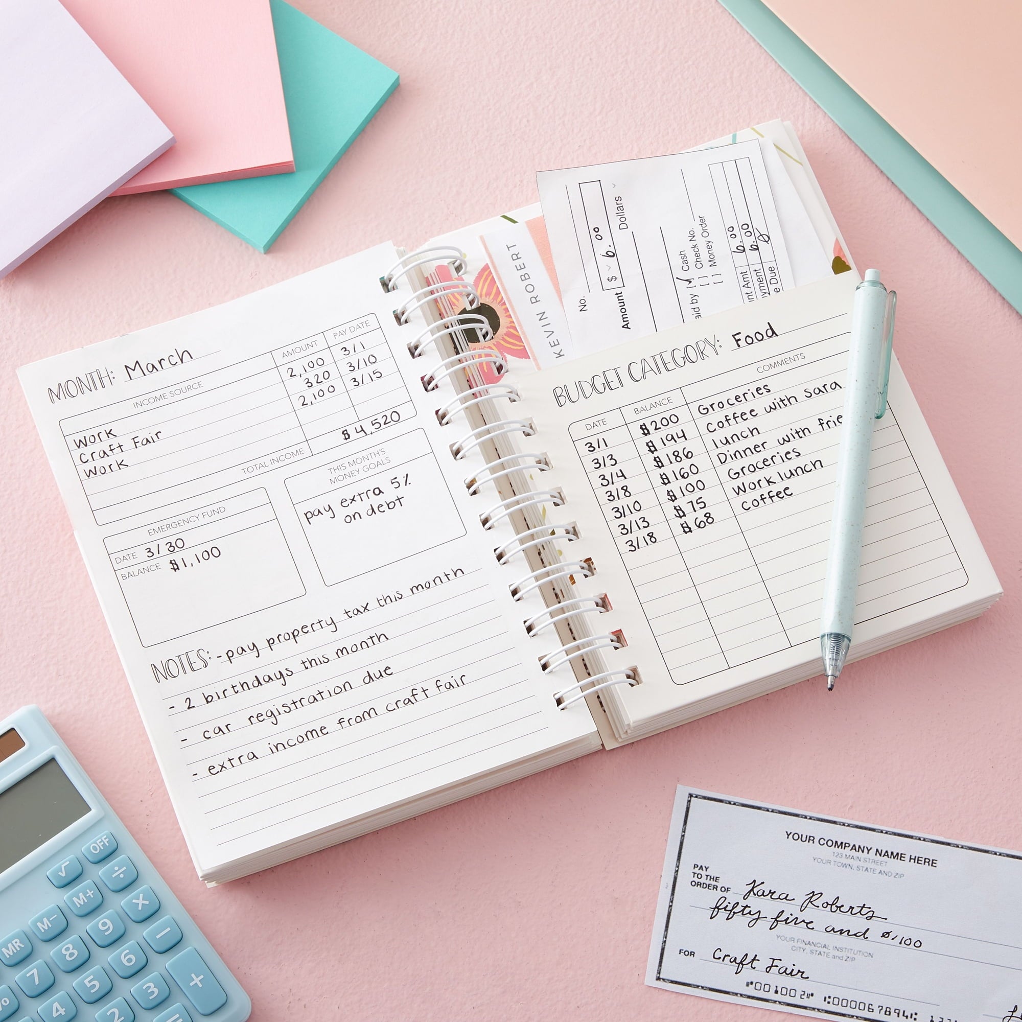 Planner, Bill Organizer with 24 Pockets, Debt Payoff Tracker, Payment Checklist (5 x 7 In) - Image 3