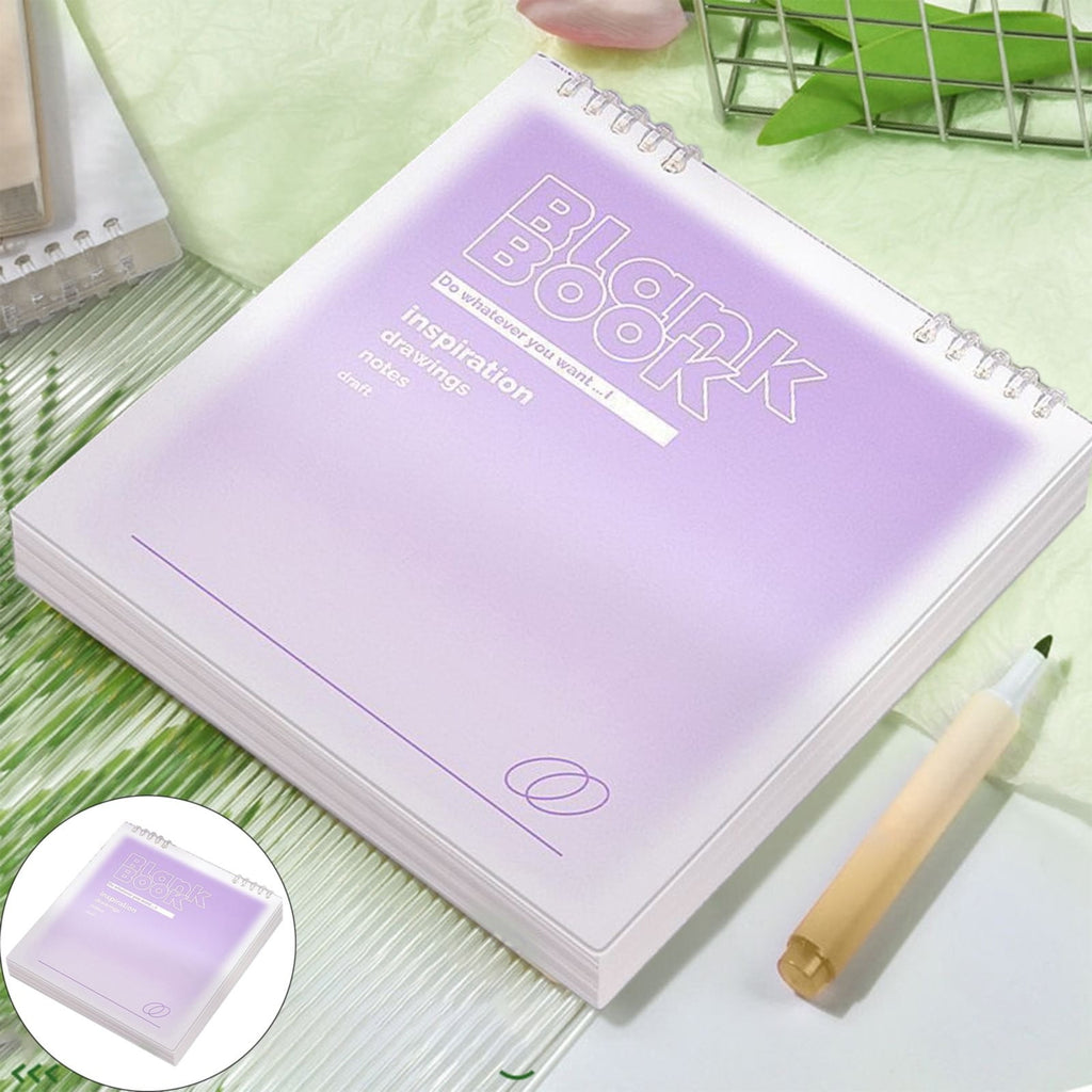 Aesthetic Spiral Notebooks, Spiral Notebook-Cute Notebook-7.87 Inch x 7.87 Inch Waterproof Plastic Hardcover-8mm Ruled 120 Pages Journals fo - Image 2
