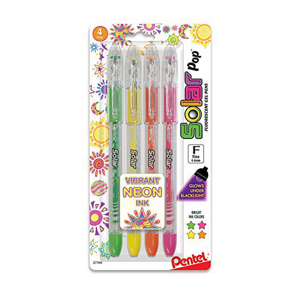 Solar Pop Neon Gel Pen Set, 4-Colors - Image 2