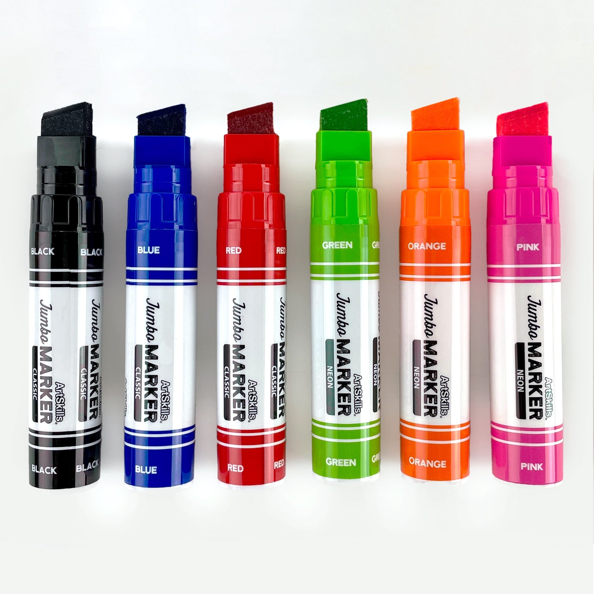 ArtSkills Jumbo Chisel-Tip Markers, 6-Pack, Assorted Neon & Classic Colors for Posters & Signs - Image 4