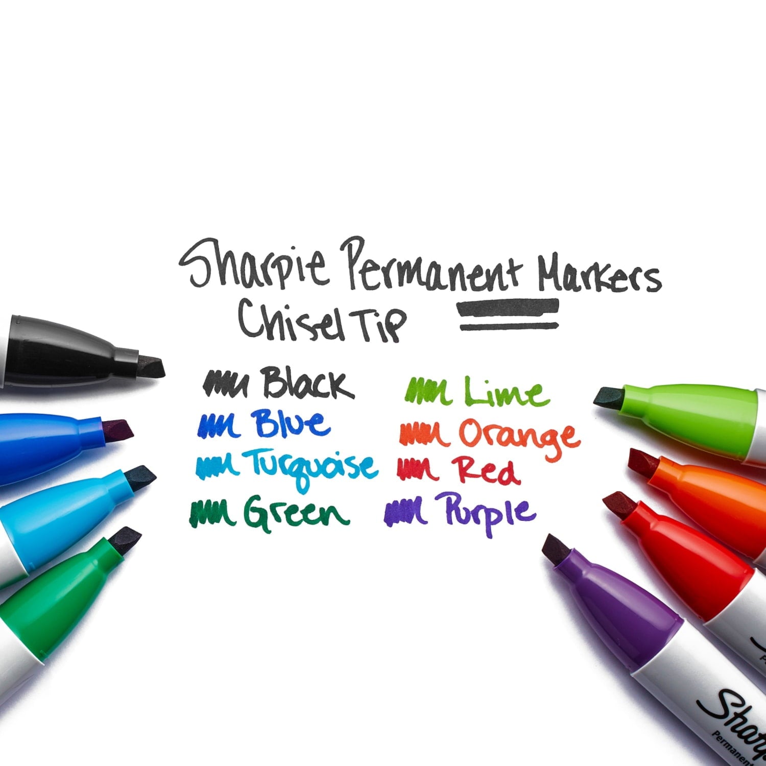 Sharpie Permanent Markers, Chisel Tip, Black, 2 Count - Image 6