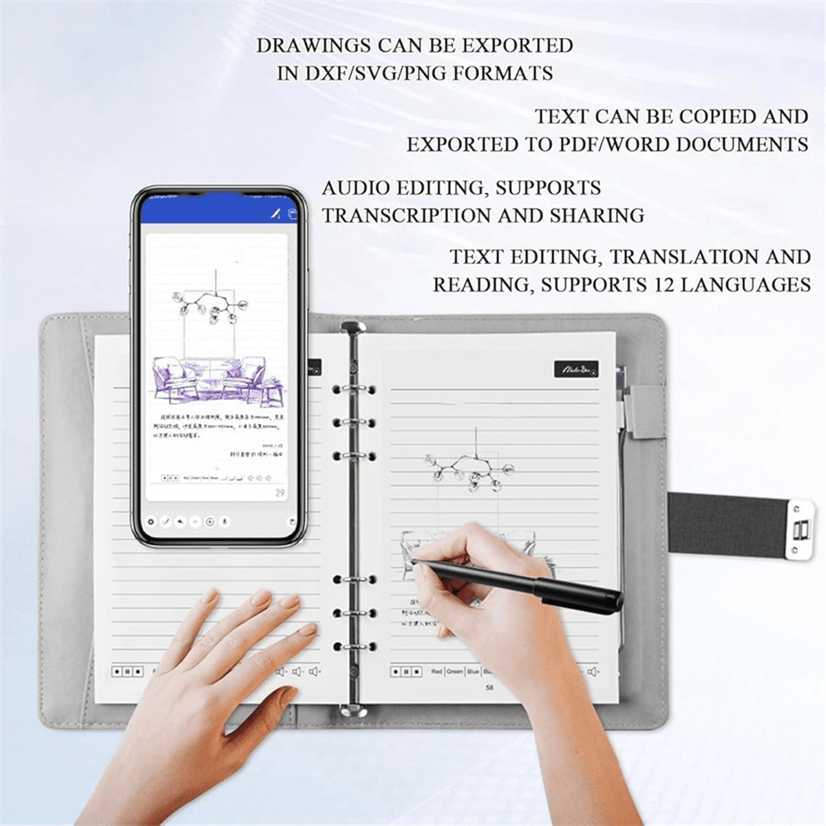 Digital Sketchbook Pro V2, Bluetooth 5.0 Smart Sync Pen & Digital Notebook, Writing & Note-Taking Tool D,1pcs x smart... - Image 3