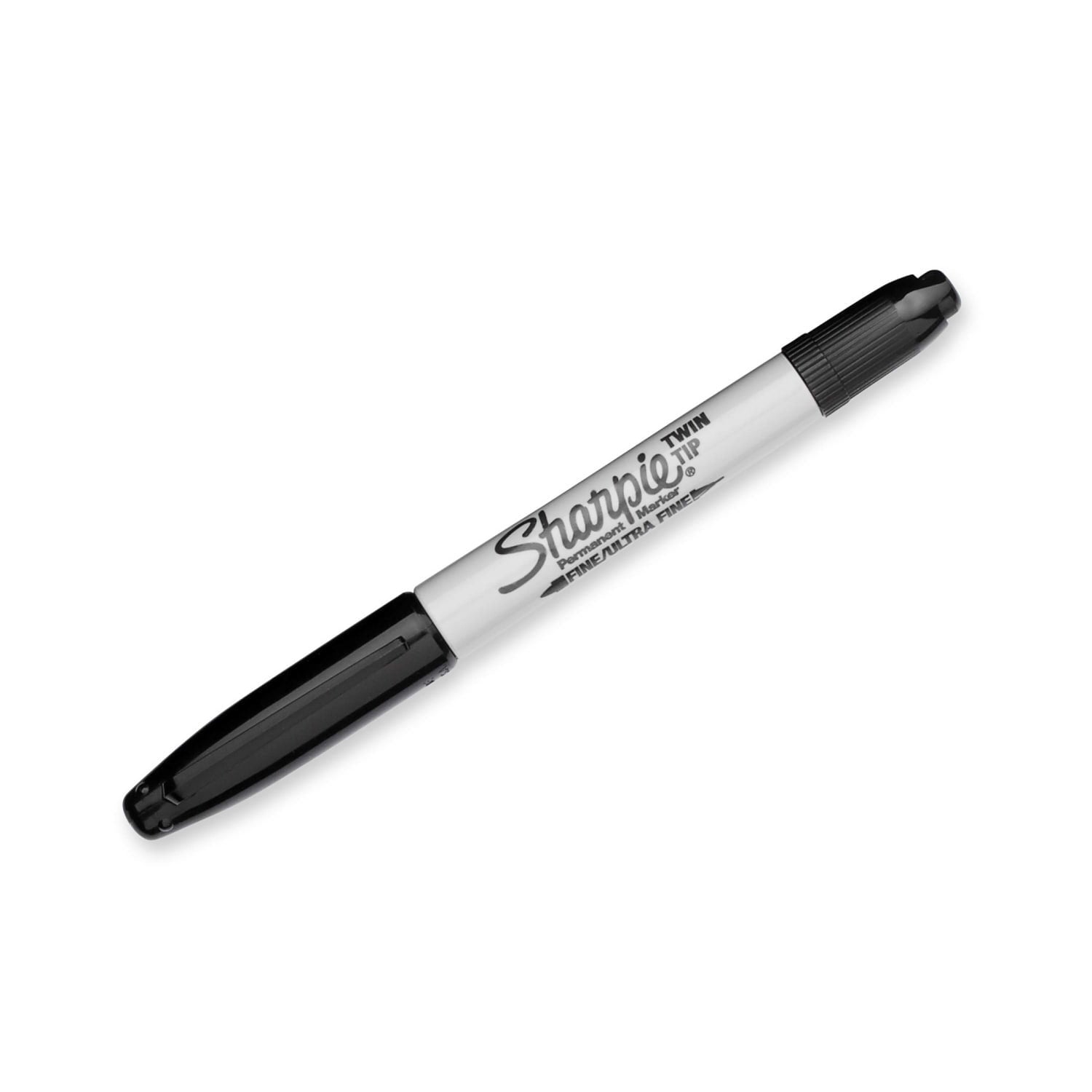 Twin Tip Permanent Markers, Fine and Ultra Fine, Black, 12 Count - Image 2