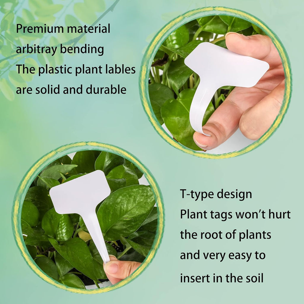 200pcs 4 Inch T-Type Plant Labels - Waterproof Plastic Garden Markers with Permanent Marker Pen, Reusable Plant Tags ... - Image 4