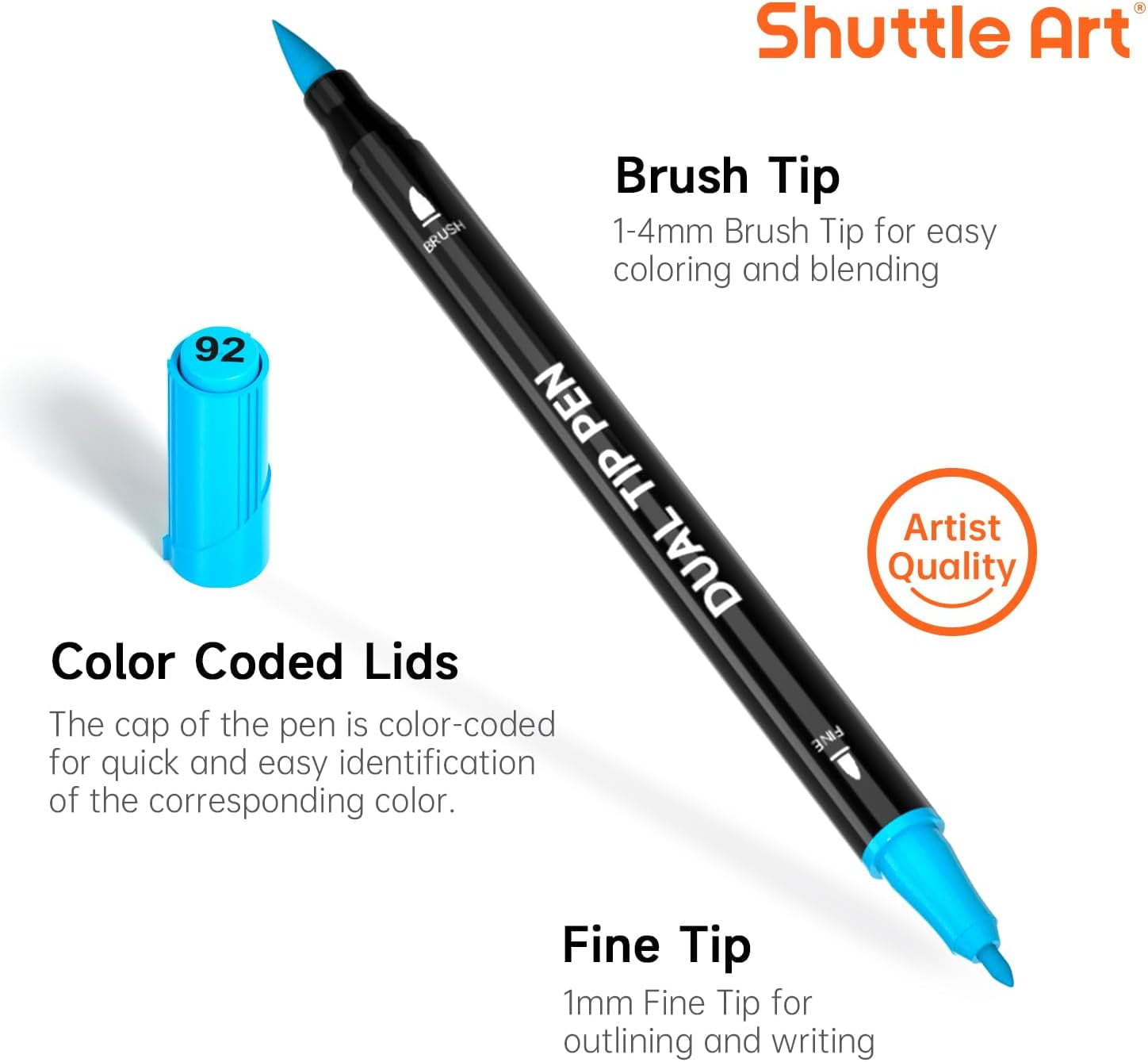 Dual Tip Brush Pens Art Markers, 30 Colors Dual Tip Calligraphy Pens Fine and Brush Dual Tip Markers Set Perfect for ... - Image 5