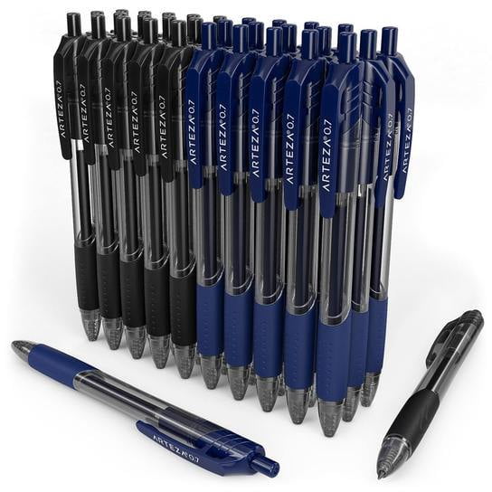 Arteza Retractable Gel Ink Pens Set, Black & Blue - Doodle, Draw, Journal - 30 Pack - Image 6