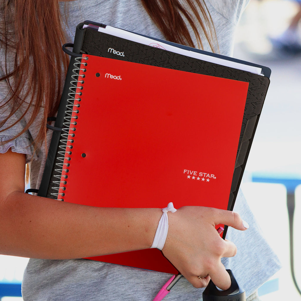 1 Subject Wide Ruled Notebook Plus Study App, 8" x 10.5", Fire Red, Poly, Spiral, 100 Sheets - Image 4
