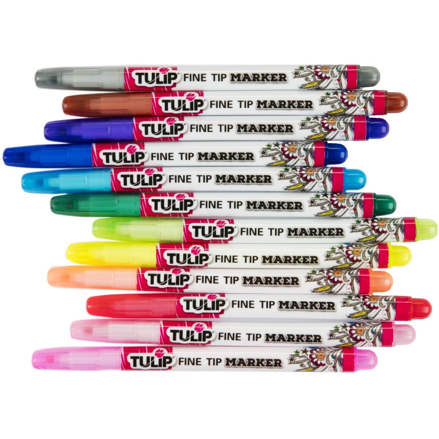 Tulip Fine Tip Fabric Markers 12-Pack – Rainbow Color Set for DIY Crafts, Clothing & Fabric Art - Image 2