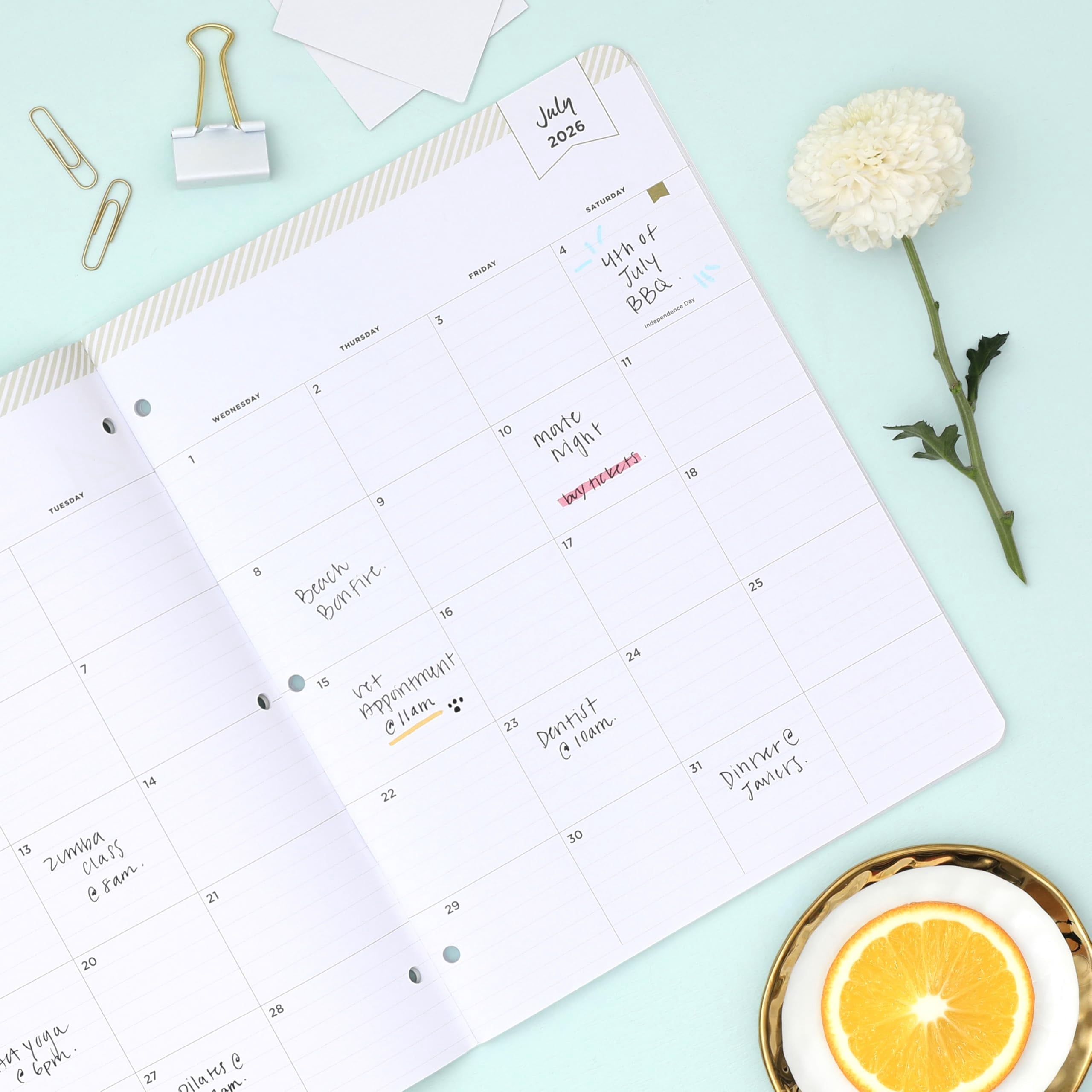 Blue Sky Day Designer 2026-2028 Monthly Academic Year 24 Month Planner Calendar, July 2026 - June 2028, 8.5" x 11", Flexible Cover, Stapled - Image 2