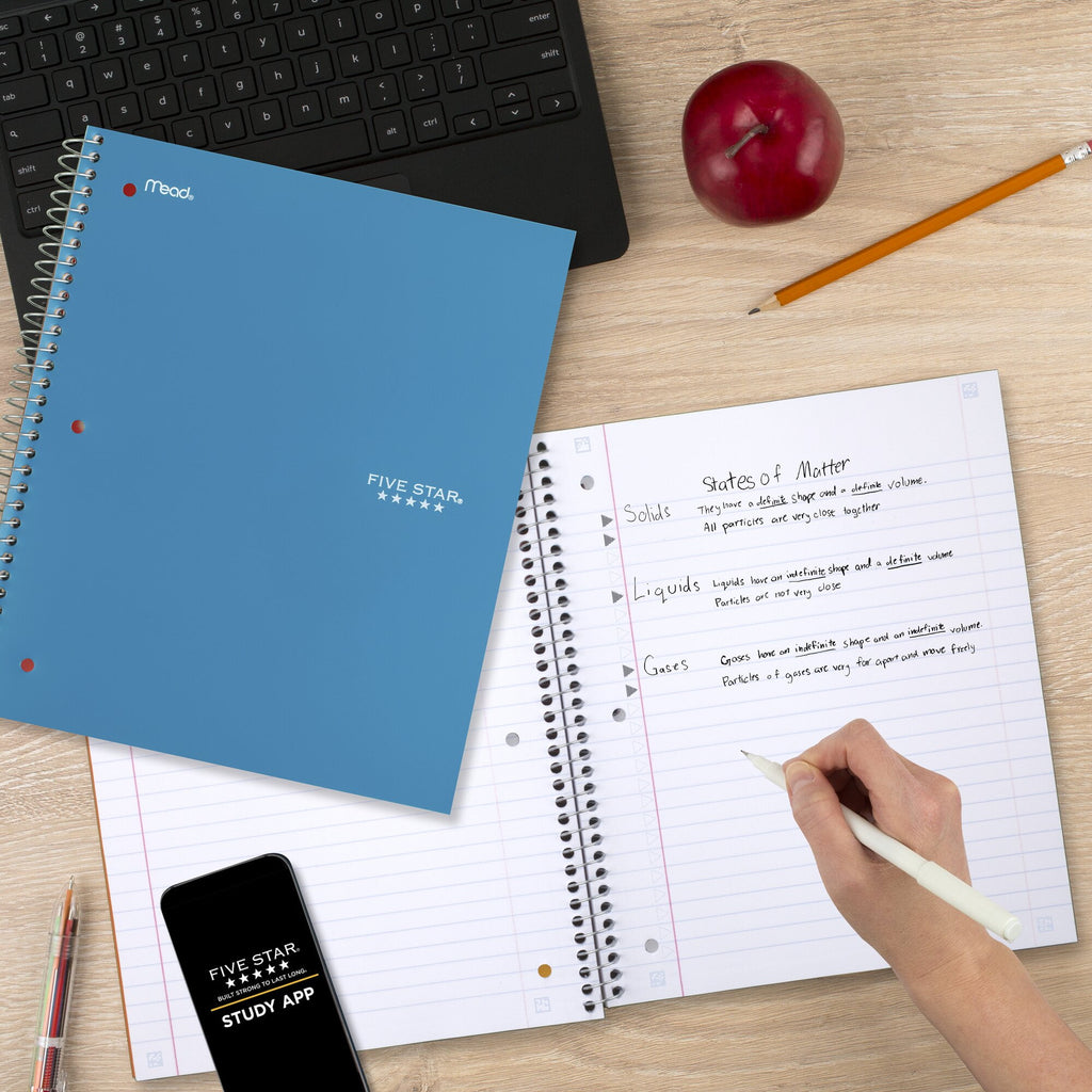 Spiral Notebook + Study App, 1 Subject, Wide Ruled, 8" x 10.5", 4 Pack - Image 6