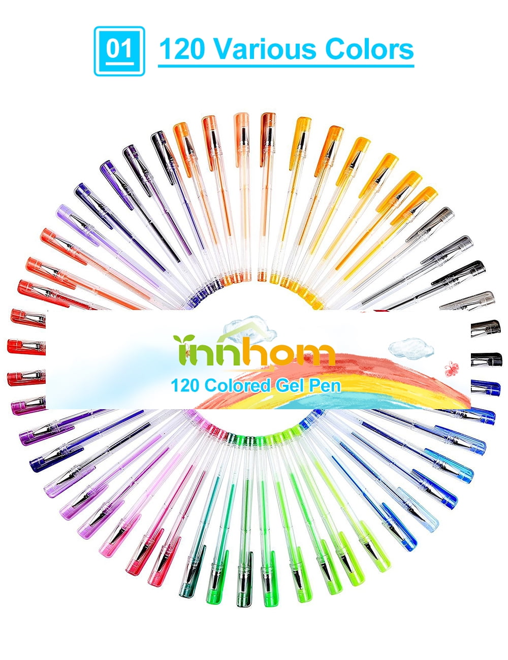 Gel Pens for Adult Coloring 120 Colors Set - Image 4