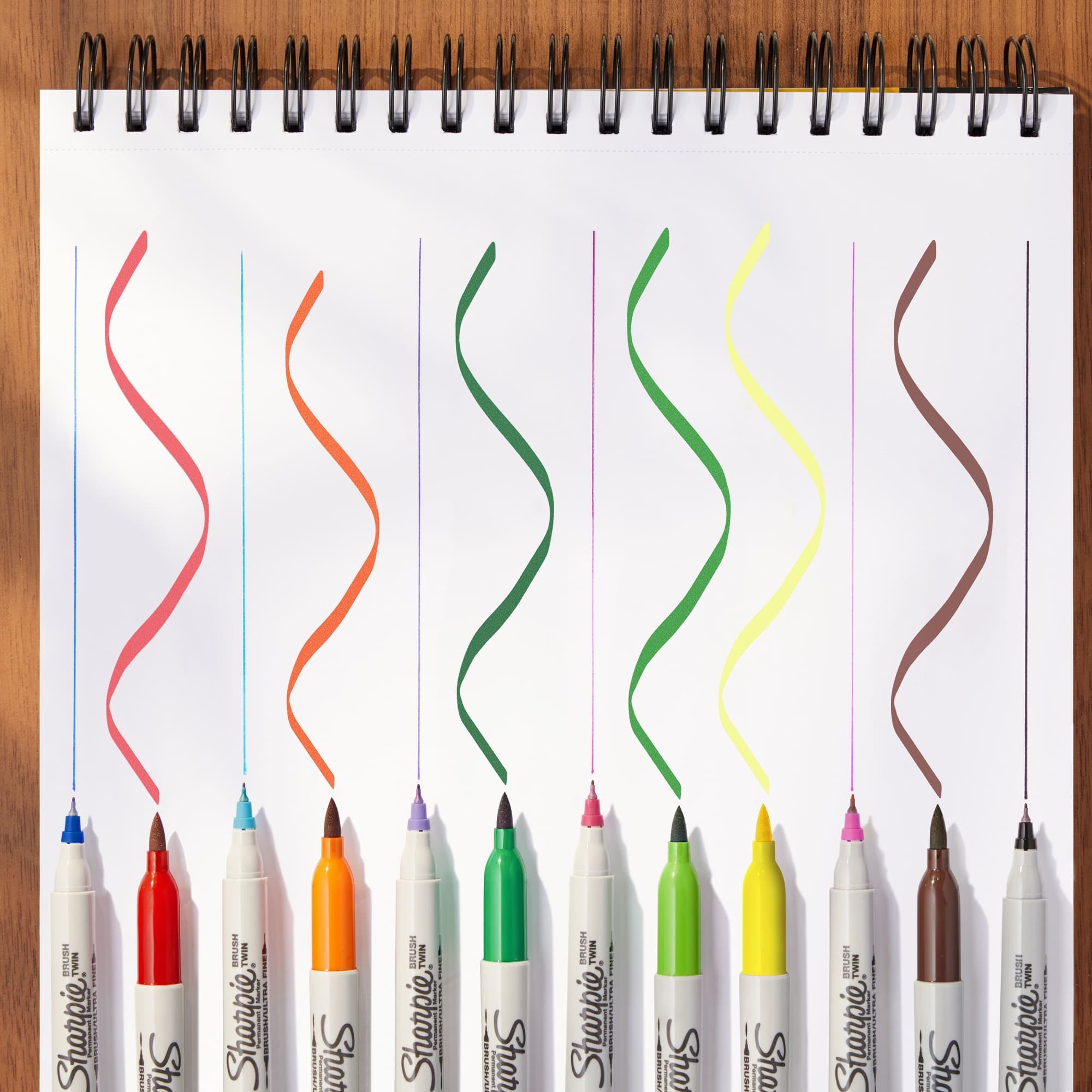 Brush Twin Permanent Markers, Brush Tip Marker and Ultra Fine Tip Marker, Assorted, 12 Count - Image 6