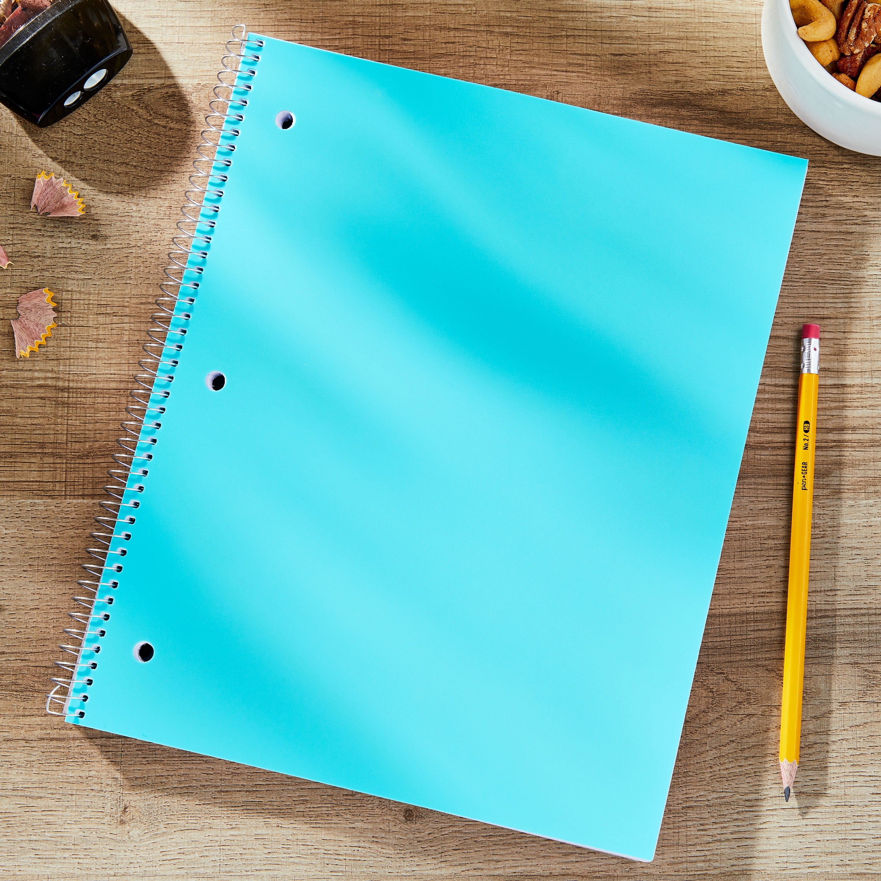 + Poly 1-Subject Notebook, Wide Ruled, 9" x 11", 100 Sheets, Teal - Image 2