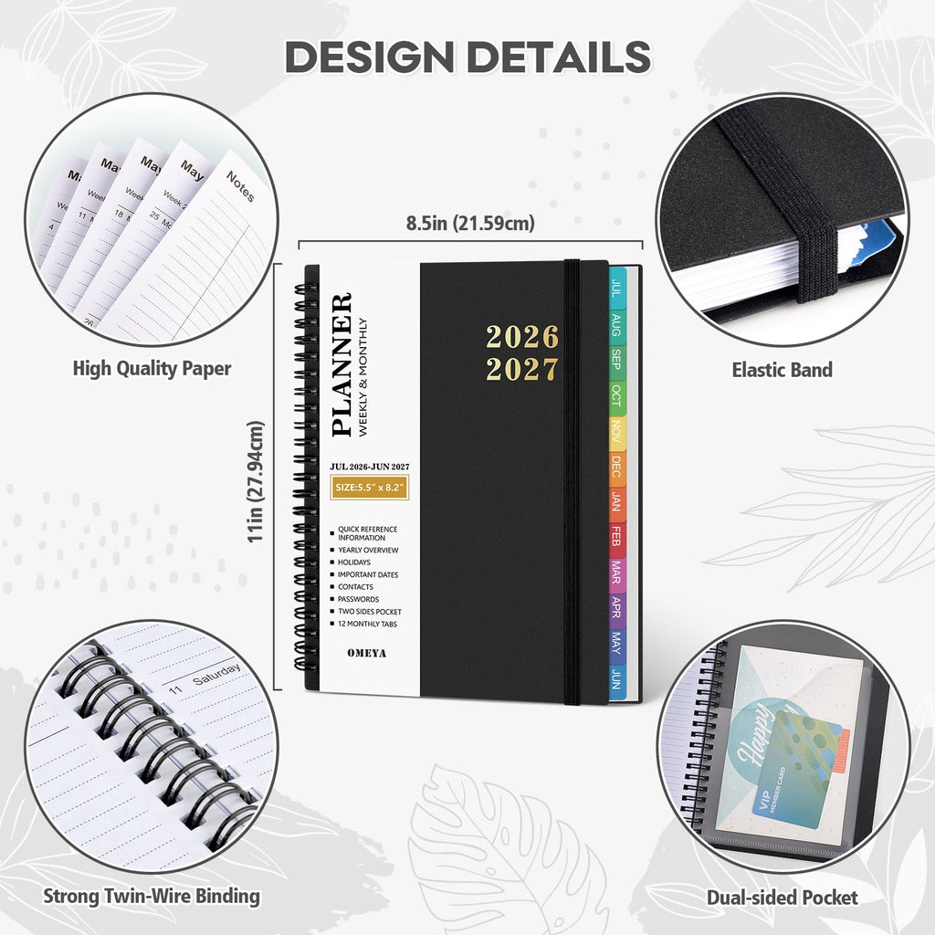 Planner 2026 2027, Small Planner 2026-2027 Weekly and Monthly, Jul.26 - Jun.27 Academic Planner 5.8 x 8.3in with Inne... - Image 6