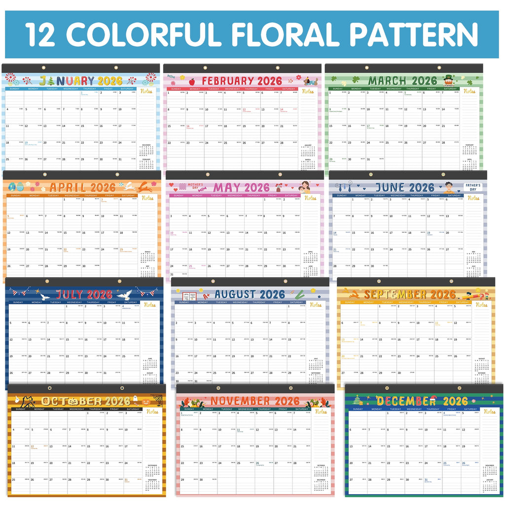 Deli 2026 Desk Calendar, 12 Months, 17" x 12", Thick Paper with Julian Dates and Block for New Year and Christmas Presents, Monthly  planner - Image 2
