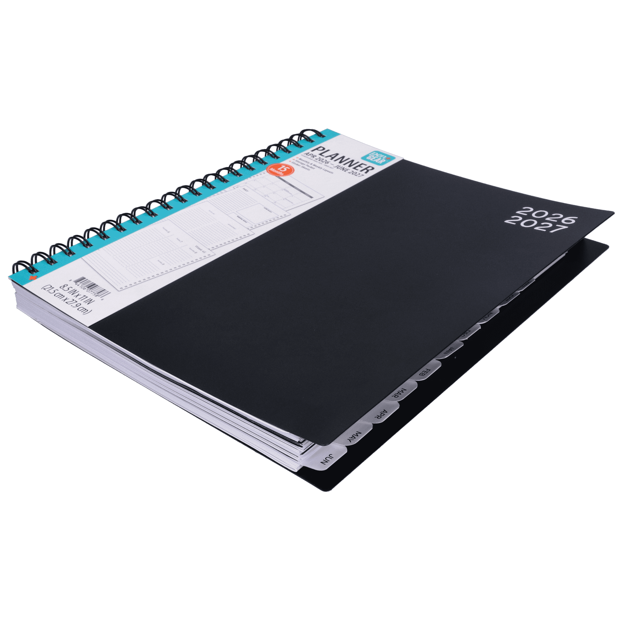 15-Month Weekly Planner, 8.5" x 11", Black, April 2026-June 2027 - Image 4