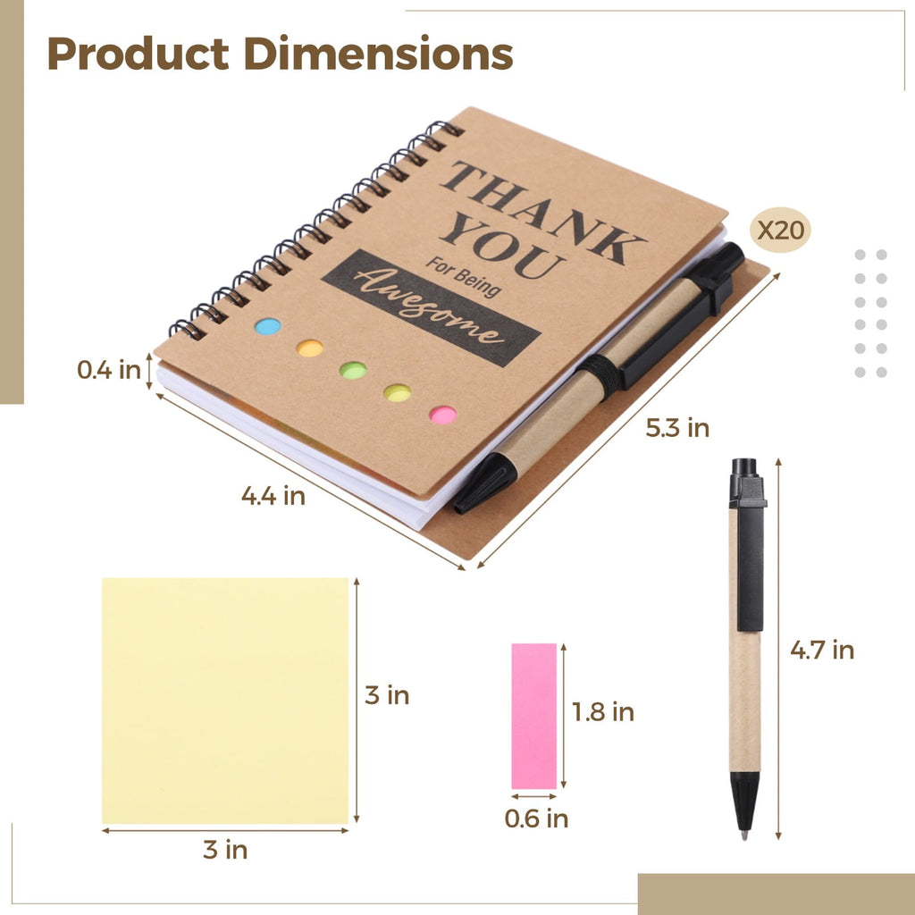 20-Pack Notebook Set with Sticky Notes & Pens,Inspirational Notepad Gift Box for Employees,Coworkers,Students,Appreci... - Image 5