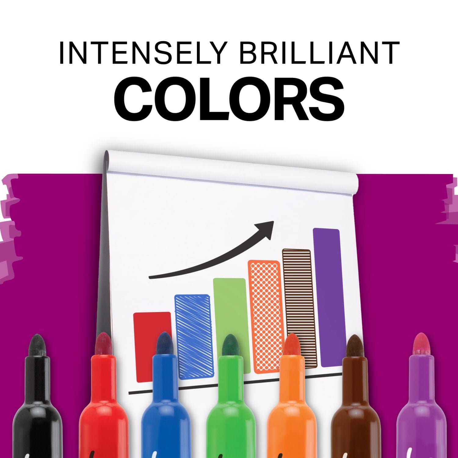 Flip Chart Markers, Bullet Tip, Assorted Colors, 8 Pack - Image 5
