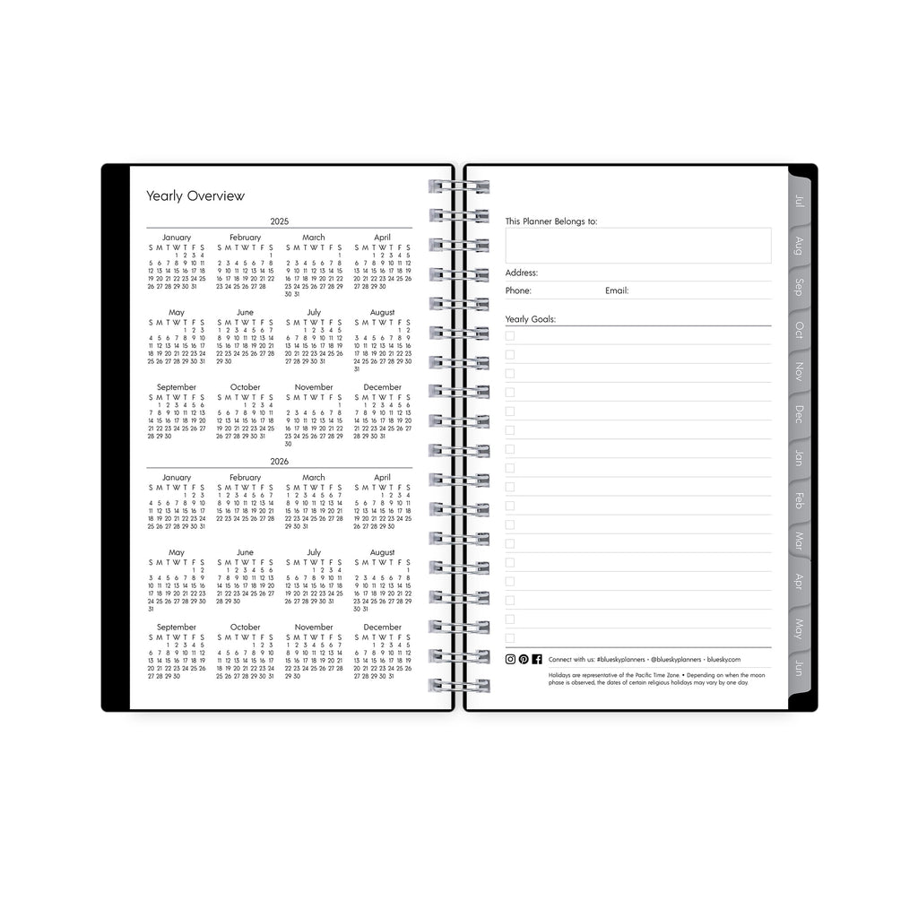 Monthly Weekly Small Planner, 3.625" x 6.125", Black 15-Month (April 2025 - June 2026) - Image 6