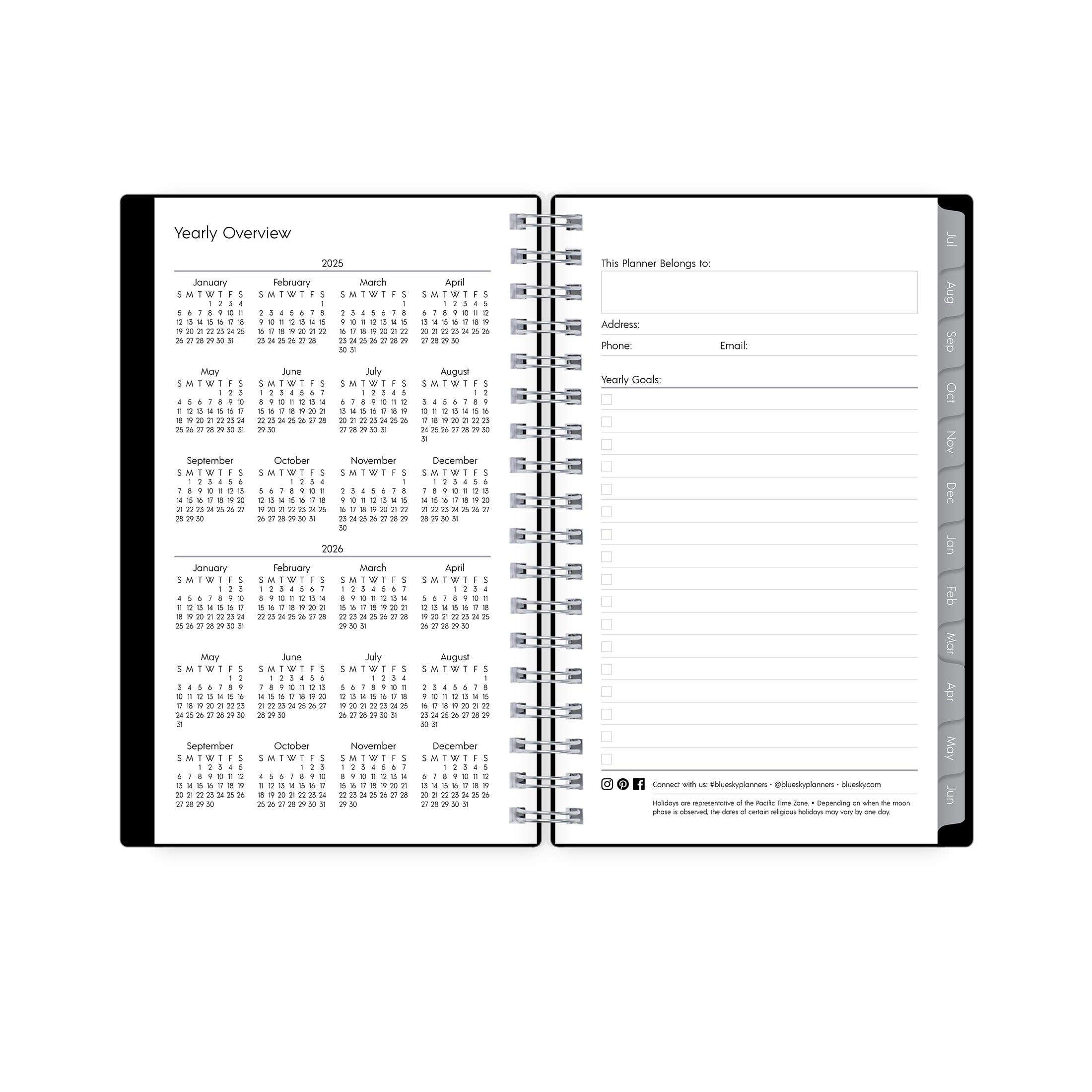 Monthly Weekly Small Planner, 3.625" x 6.125", Black 15-Month (April 2025 - June 2026) - Image 6