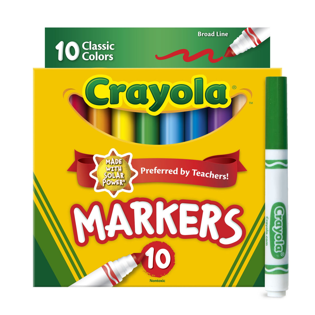 Crayola Broad Line Markers, 10 Ct, Back to School Supplies for Kids, Teacher Supplies, Beginner Child - Image 4