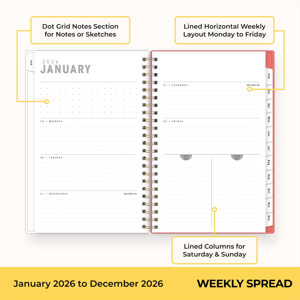 Artisans & Makers Sara Harding 2026 Weekly and Monthly Planner, January 2026 - December 2026, 5" x 8", Flexible Cover... - Image 4