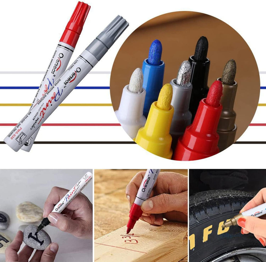 Paint Marker Pens, 12-Count Permanent Painting Markers, Conical Point, Assorted Colors - Image 4