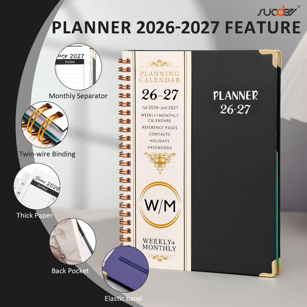 2026-2027 Planner Calendar Notebook (JUL.2026-JUN.2027,6.3"x8.5")Daily Weekly Monthly Agenda Planner for Women Men - Image 5