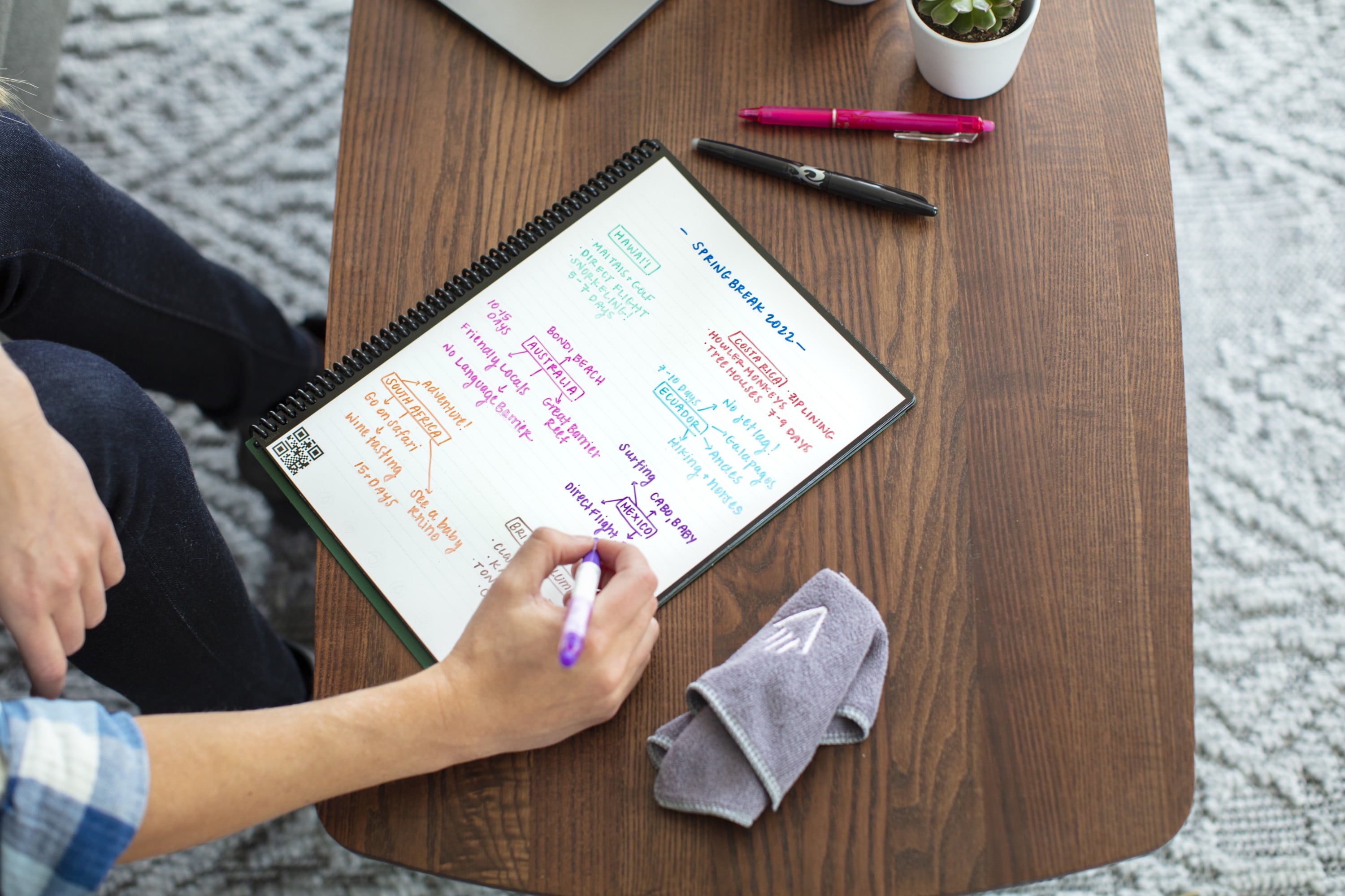 Rocketbook Core Smart Reusable Notebook, Dot-Grid, 32 Pages, 8.5" x 11", Blue - Image 6