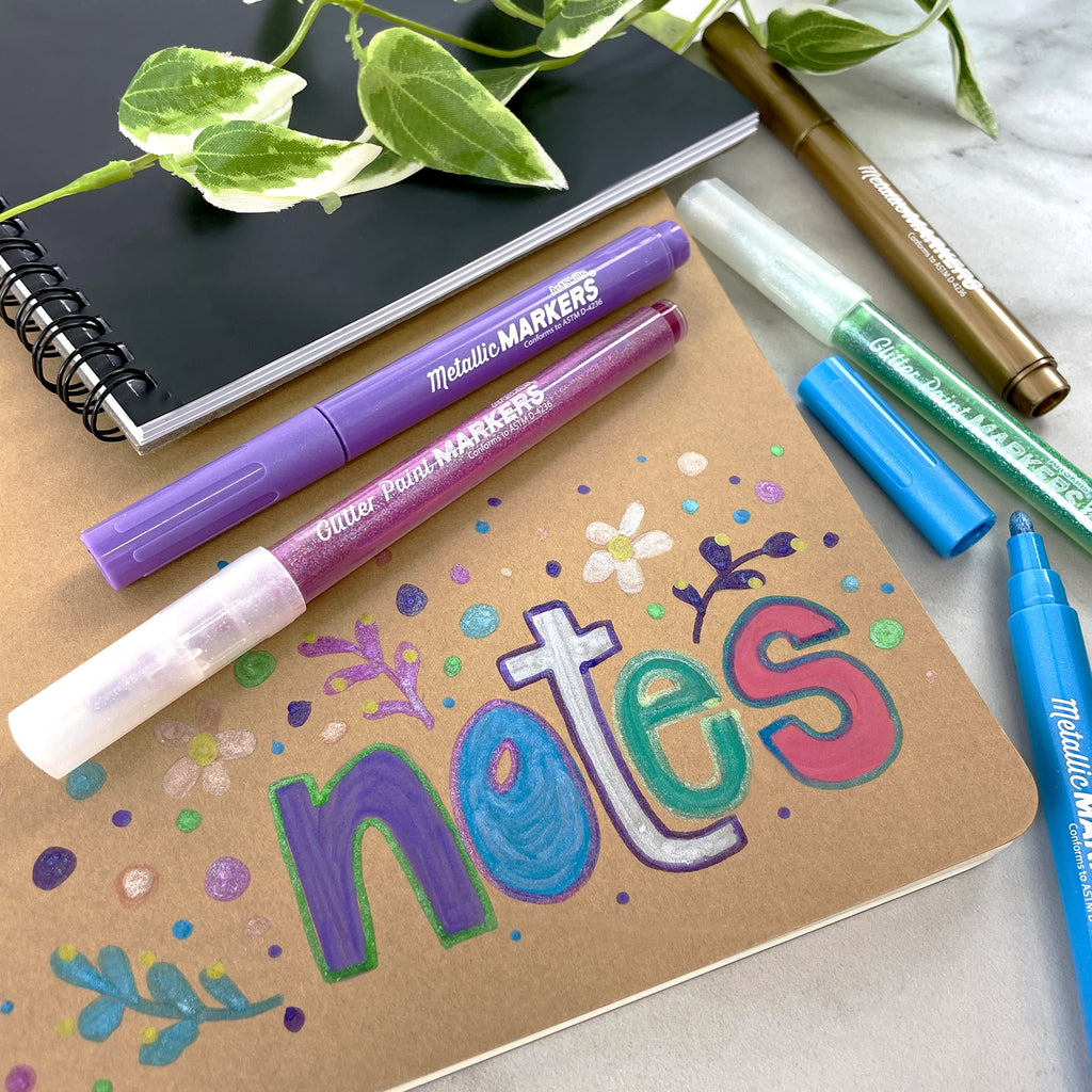 Metallic & Glitter Art Markers for Kids, 12 Pieces - Image 6