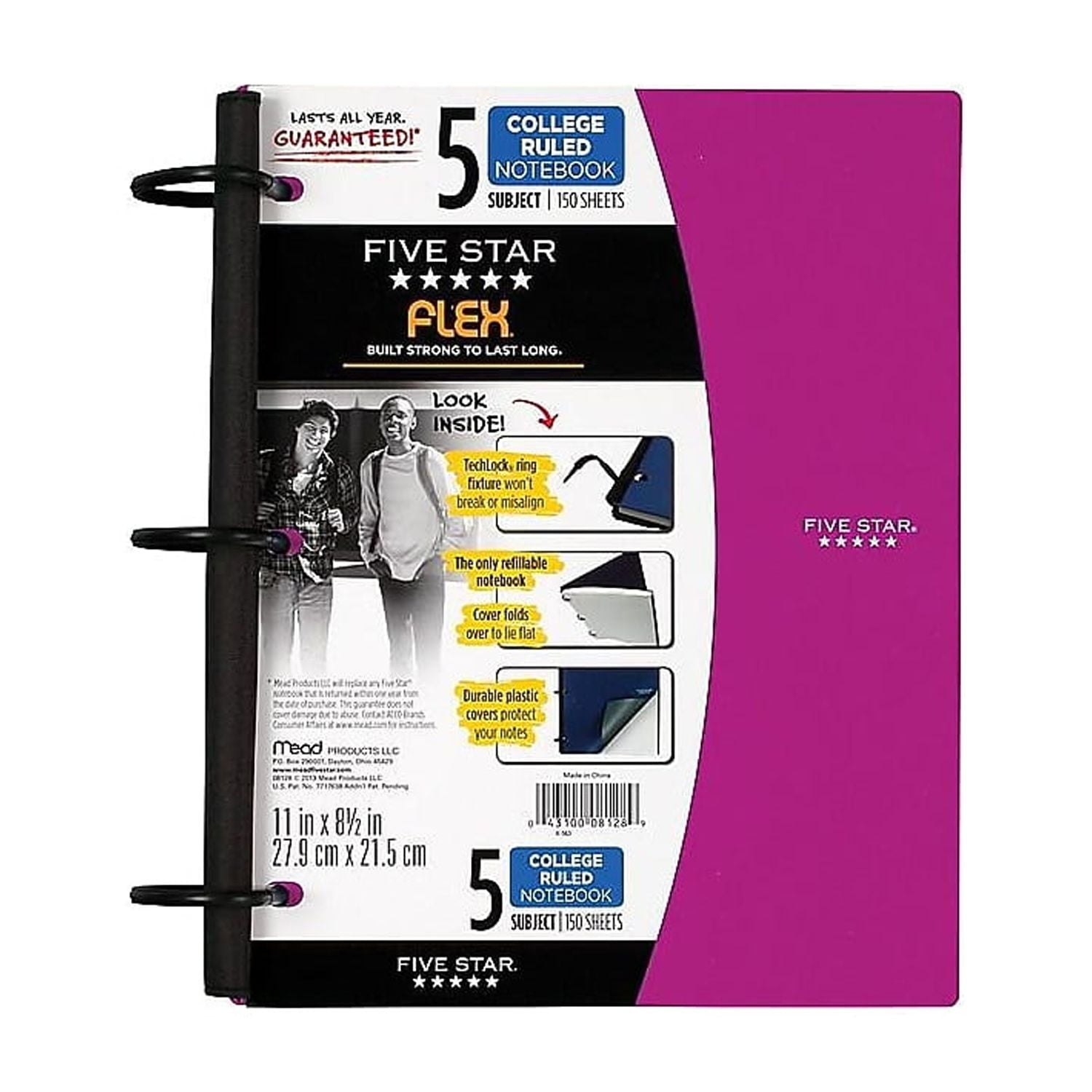 5-Subject Notebook 8.5 x 11 08128 - Image 4